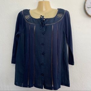 Anthropologie Deletta Silk Blend Blouse